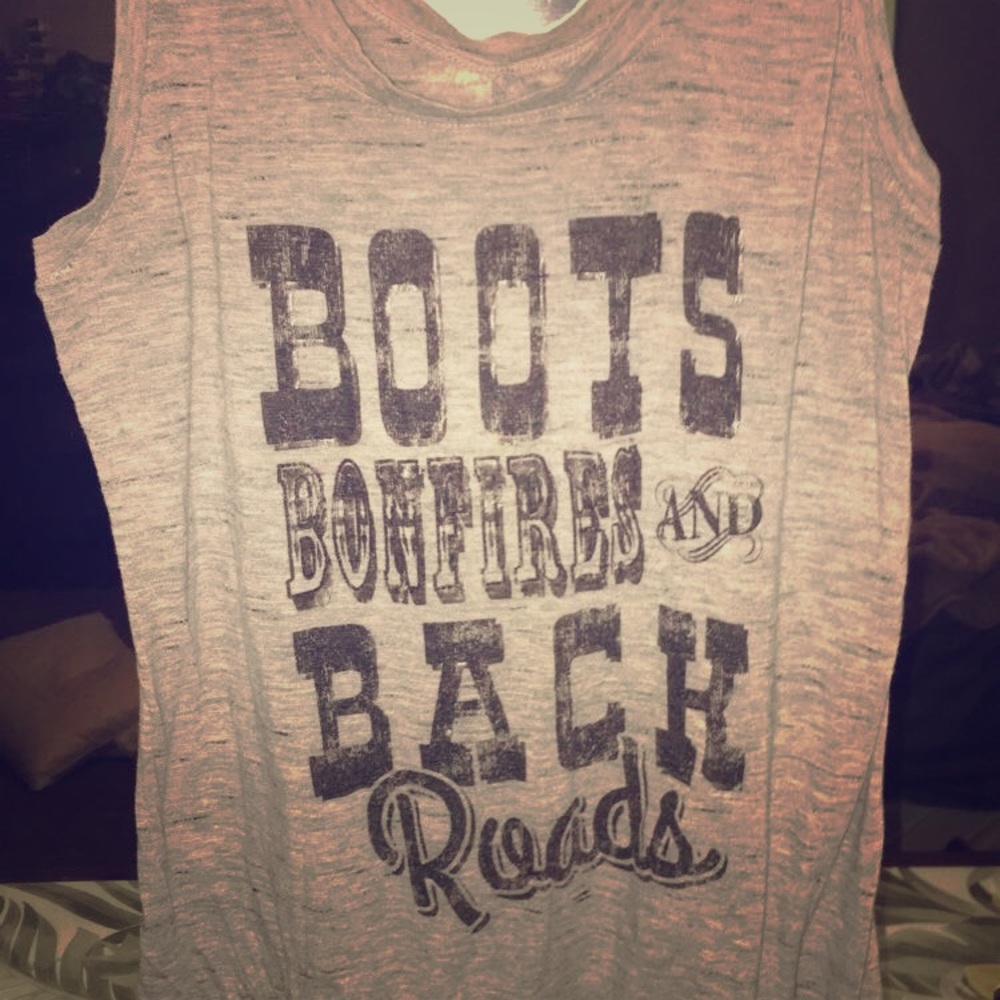 Boots Bonfires and Back Roads Tank Top